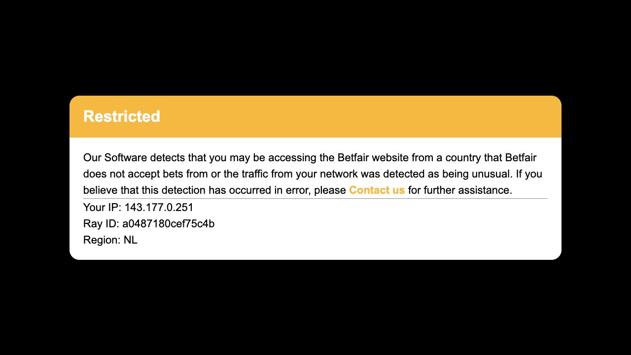 Betfair casino homepage screenshot